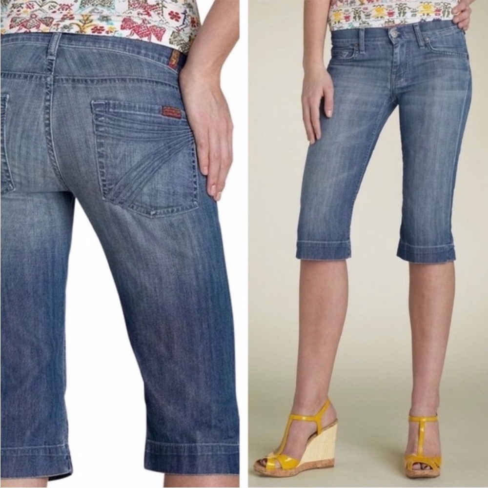 7 For All Mankind‎ 7FAM Dojo Short Denim Blue Sz 28